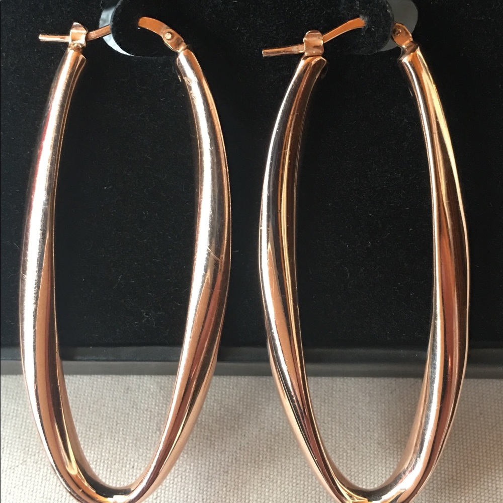 Sterling silver hoop earring rose gold filled